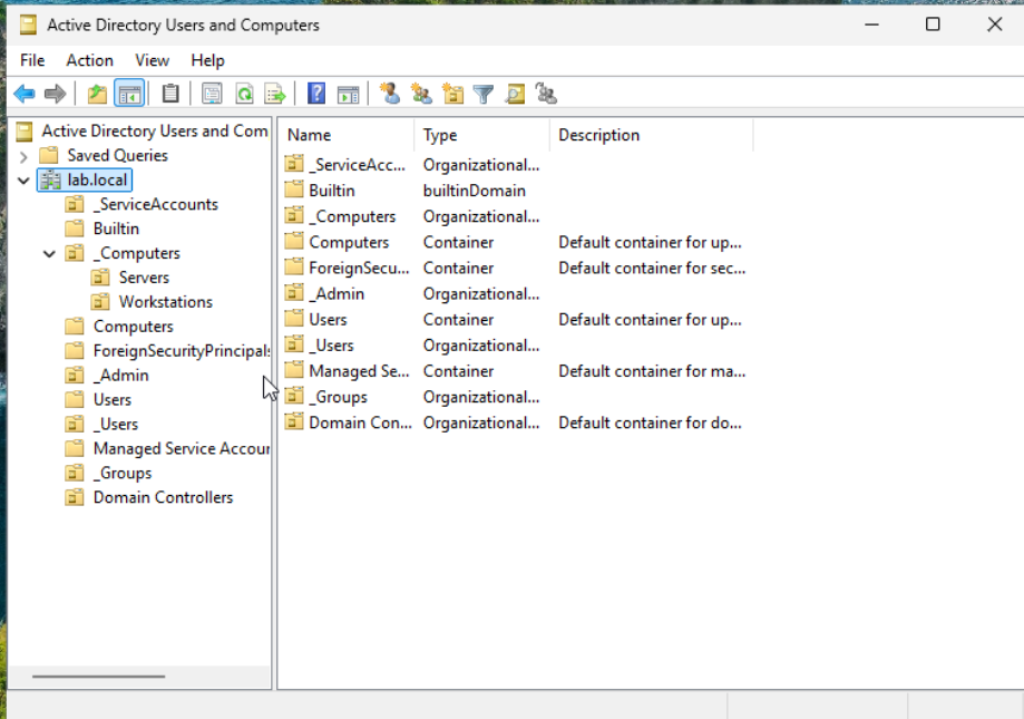 Active Directory Users & Computers