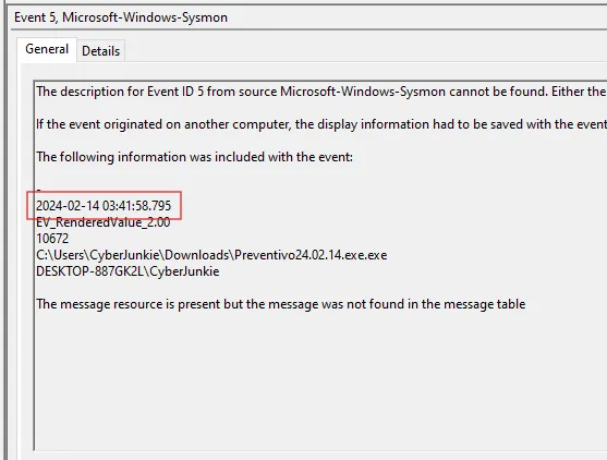 Sysmon Event ID 5 - Process Terminated